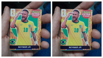 Passageira compra pacote de figurinhas da Copa em trem da CPTM e encontra card de Neymar da edição de 2022